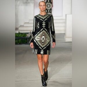 Ralph Lauren Collection Purple Label Runway Southwestern Embellished Midi Dress